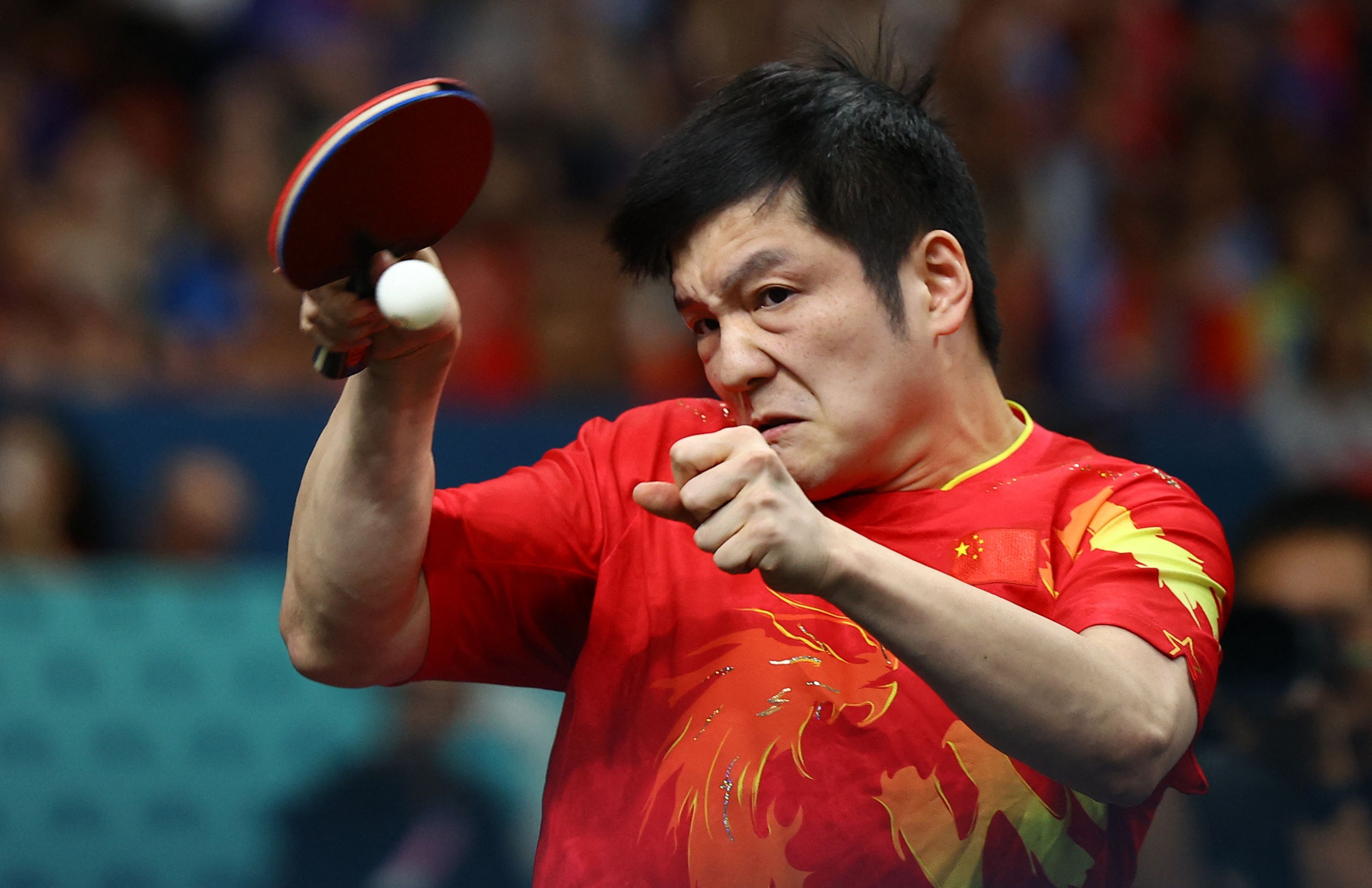 🏓乒乓球男团决赛：樊振东3-2力克莫雷加德 国乒大比分暂2-0领先