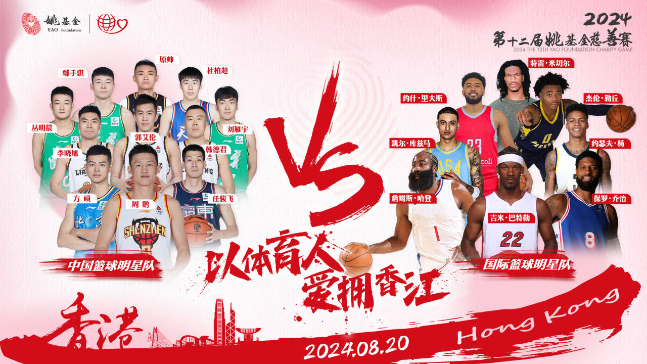 🌟姚基金慈善赛首发：原帅&amp;方硕&amp;韩德君PK哈登&amp;乔治&amp;巴特勒